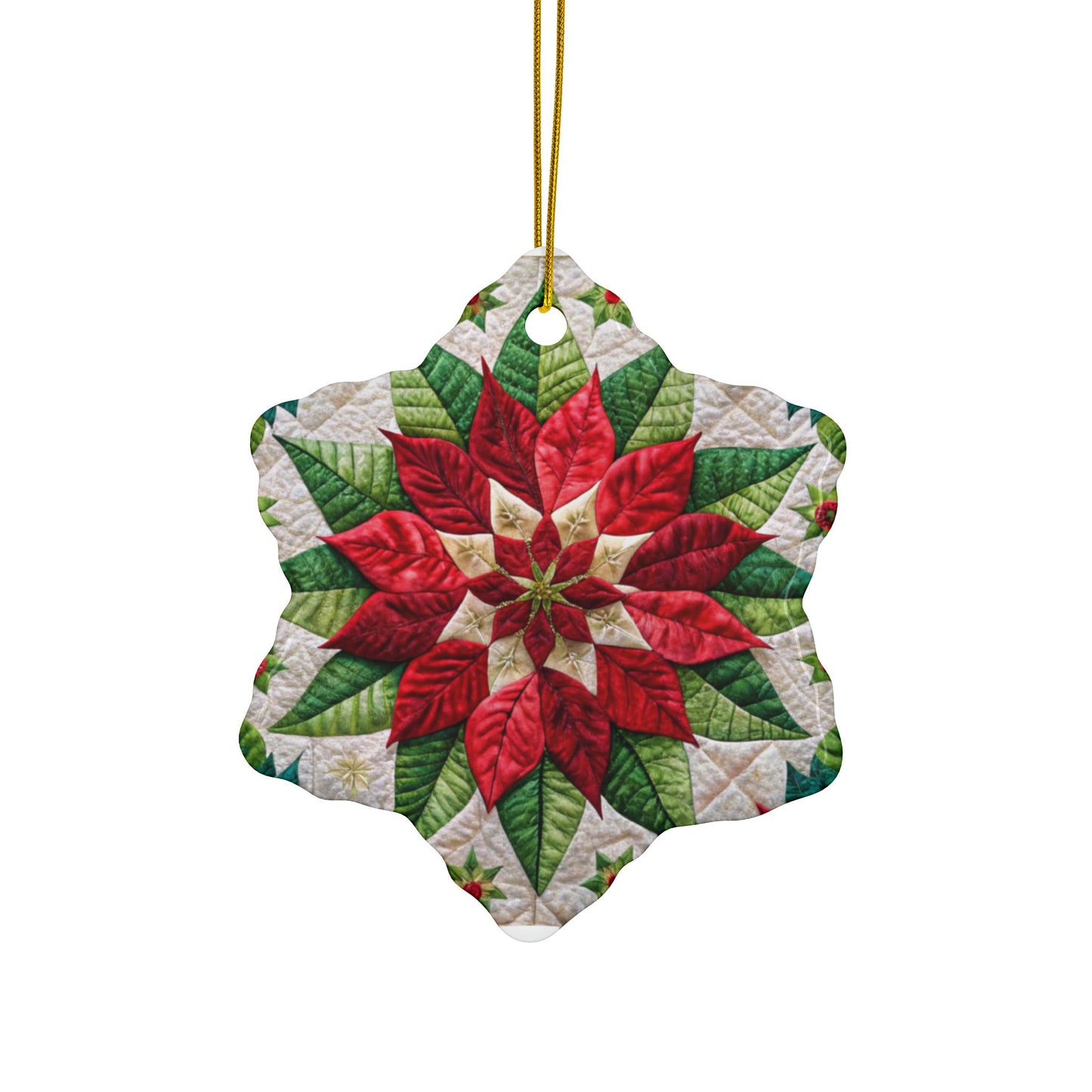 Decorative Ceramic 'Grandma's Quilt' Ornaments, Double-Sided (1pc, 3pcs, 5pcs, 10pcs)