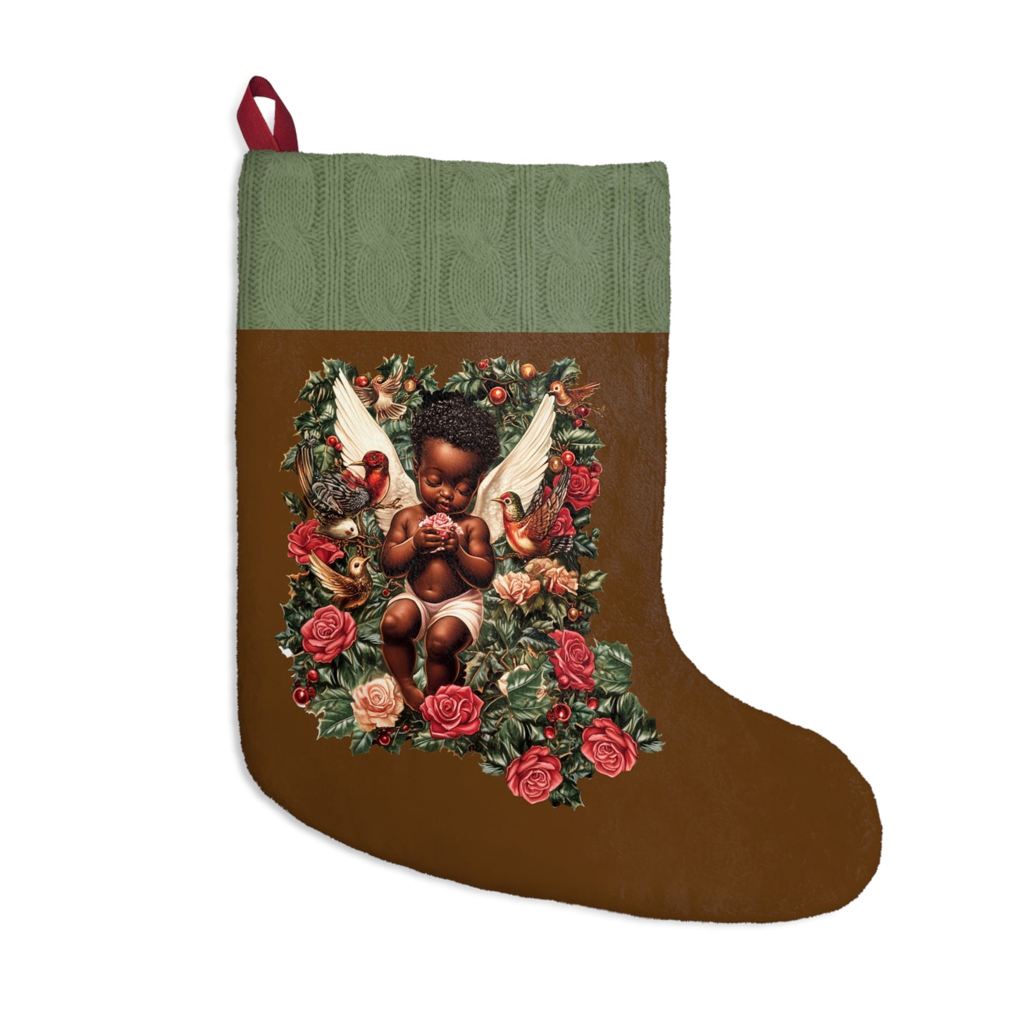 African American Cherub Elves Christmas Stockings 'Beauty'