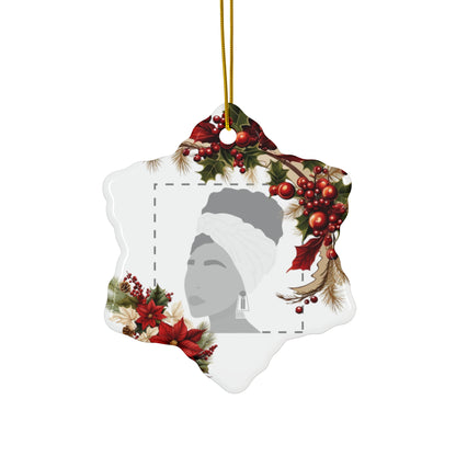 PERSONALIZED Ceramic Christmas Ornament, (White) 4 Shapes