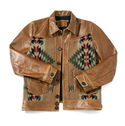 Oil Wax Cowhide American Retro Jacket Men