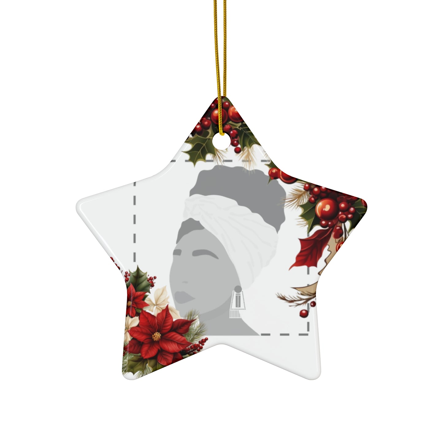 PERSONALIZED Ceramic Christmas Ornament, (White) 4 Shapes