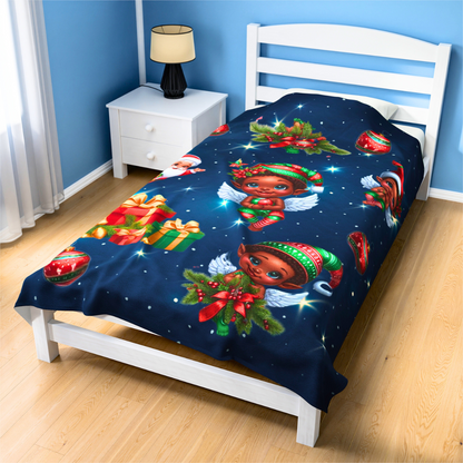 Christmas Velveteen Plush Blanket 'Sprites'