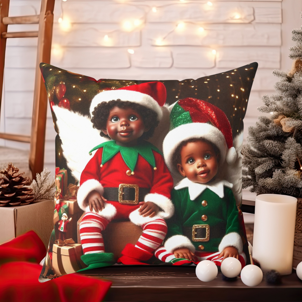 Square Christmas Pillow 'Adorbs'