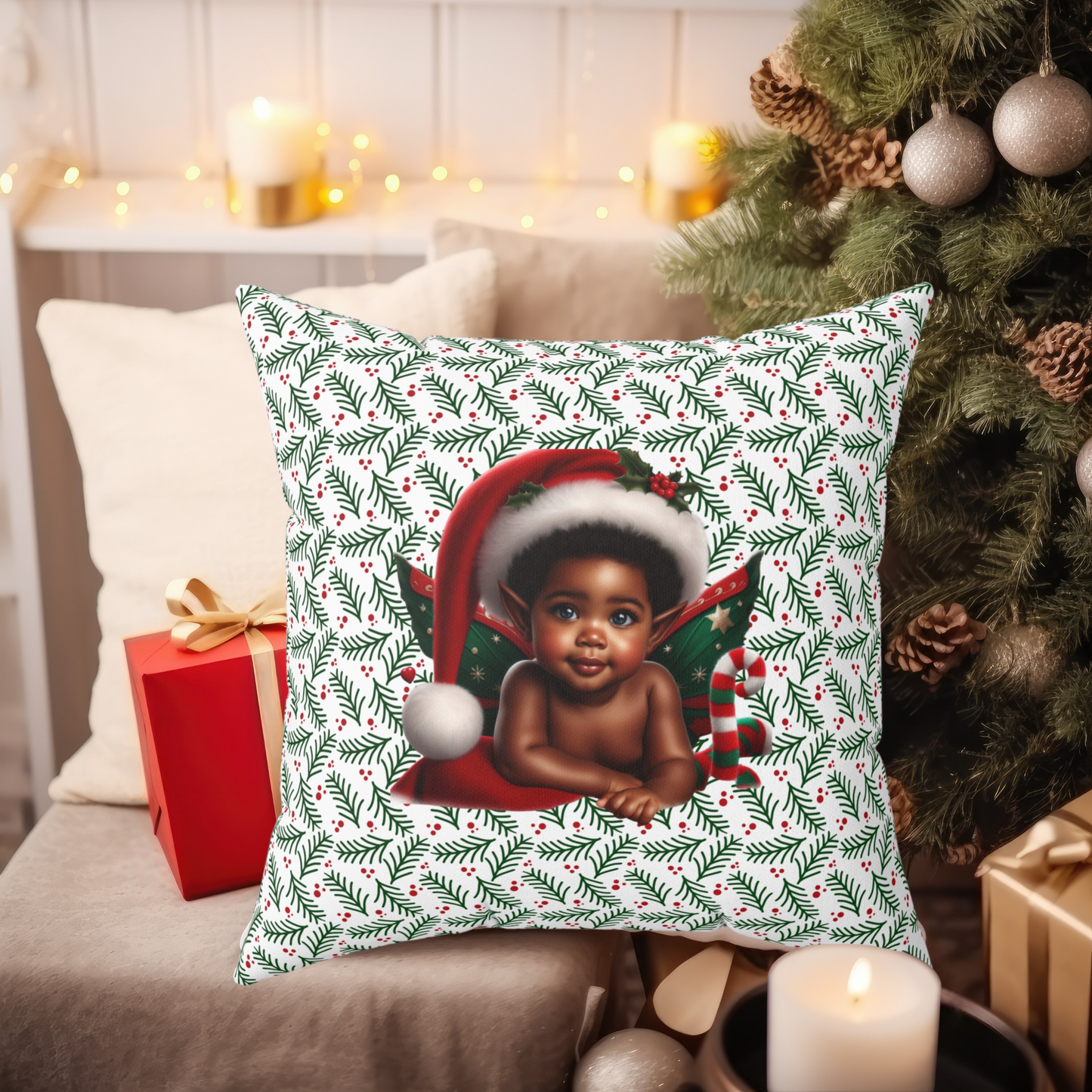 Square Christmas Pillow 'Cuddles'