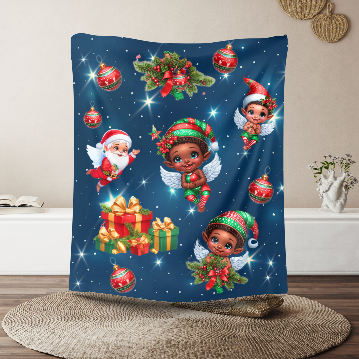 Christmas Velveteen Plush Blanket 'Sprites'