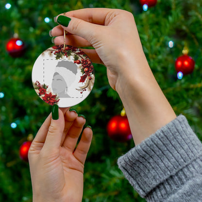 PERSONALIZED Ceramic Christmas Ornament, (White) 4 Shapes