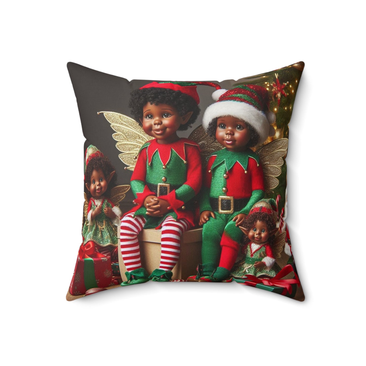 Square Christmas Pillow 'Buds'