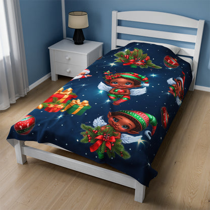 Christmas Velveteen Plush Blanket 'Sprites'