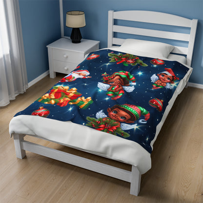 Christmas Velveteen Plush Blanket 'Sprites'