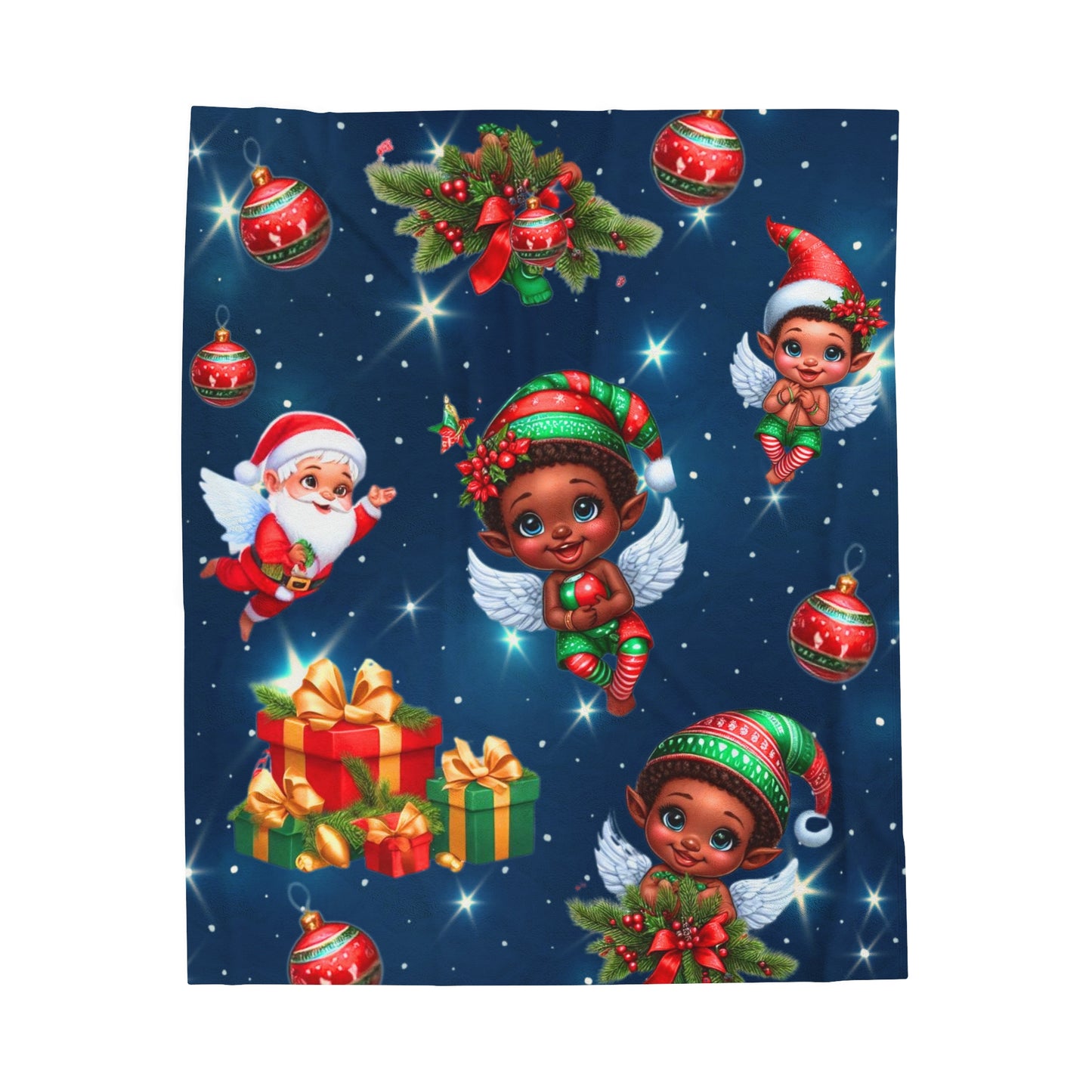 Christmas Velveteen Plush Blanket 'Sprites'