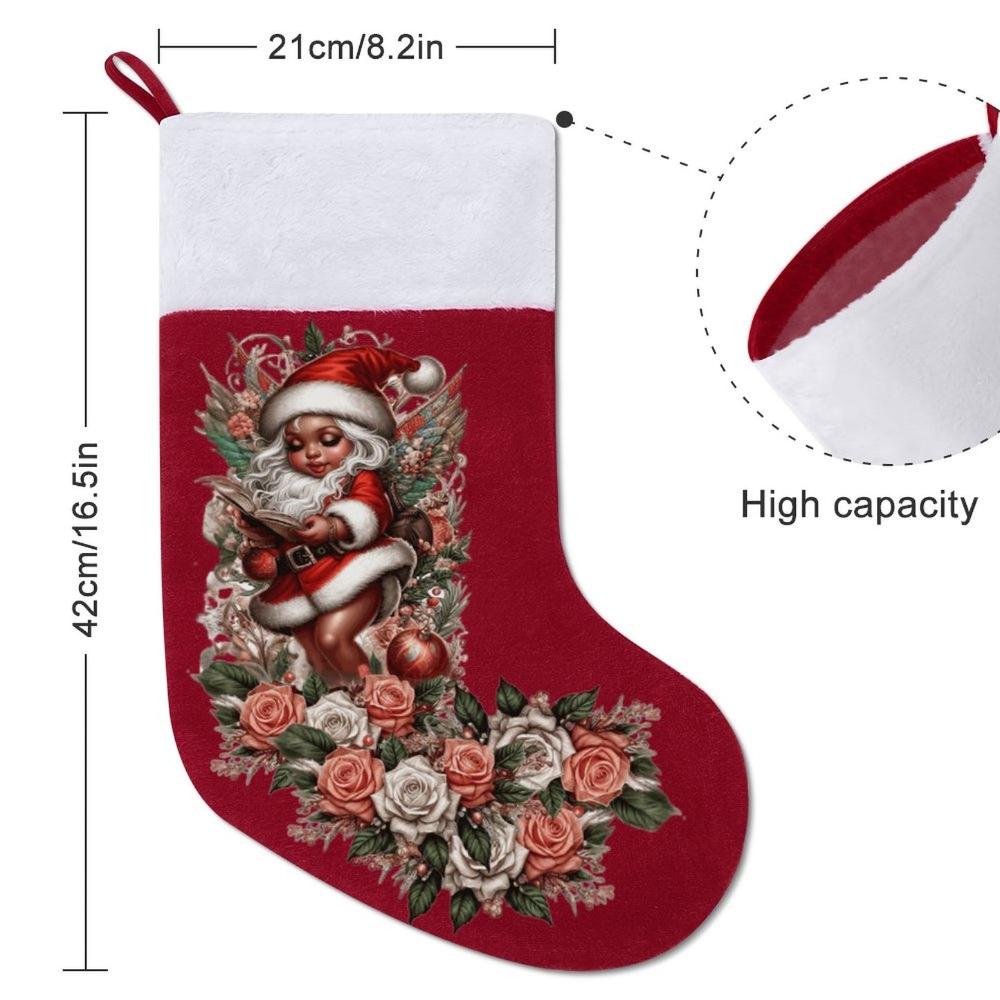 Santa Cherub Christmas Stocking