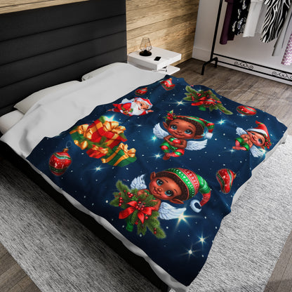 Christmas Velveteen Plush Blanket 'Sprites'