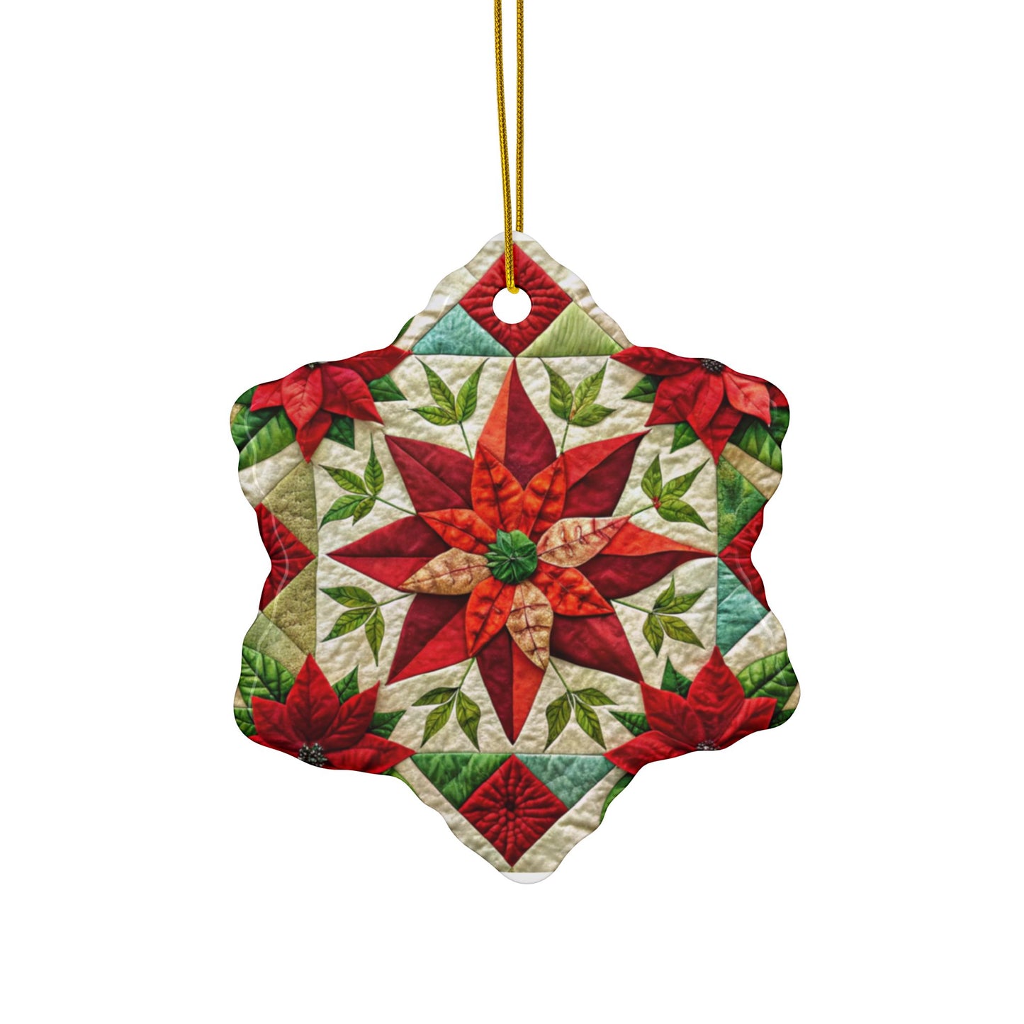 Decorative Ceramic 'Grandma's Quilt' Ornaments, Double-Sided (1pc, 3pcs, 5pcs, 10pcs)