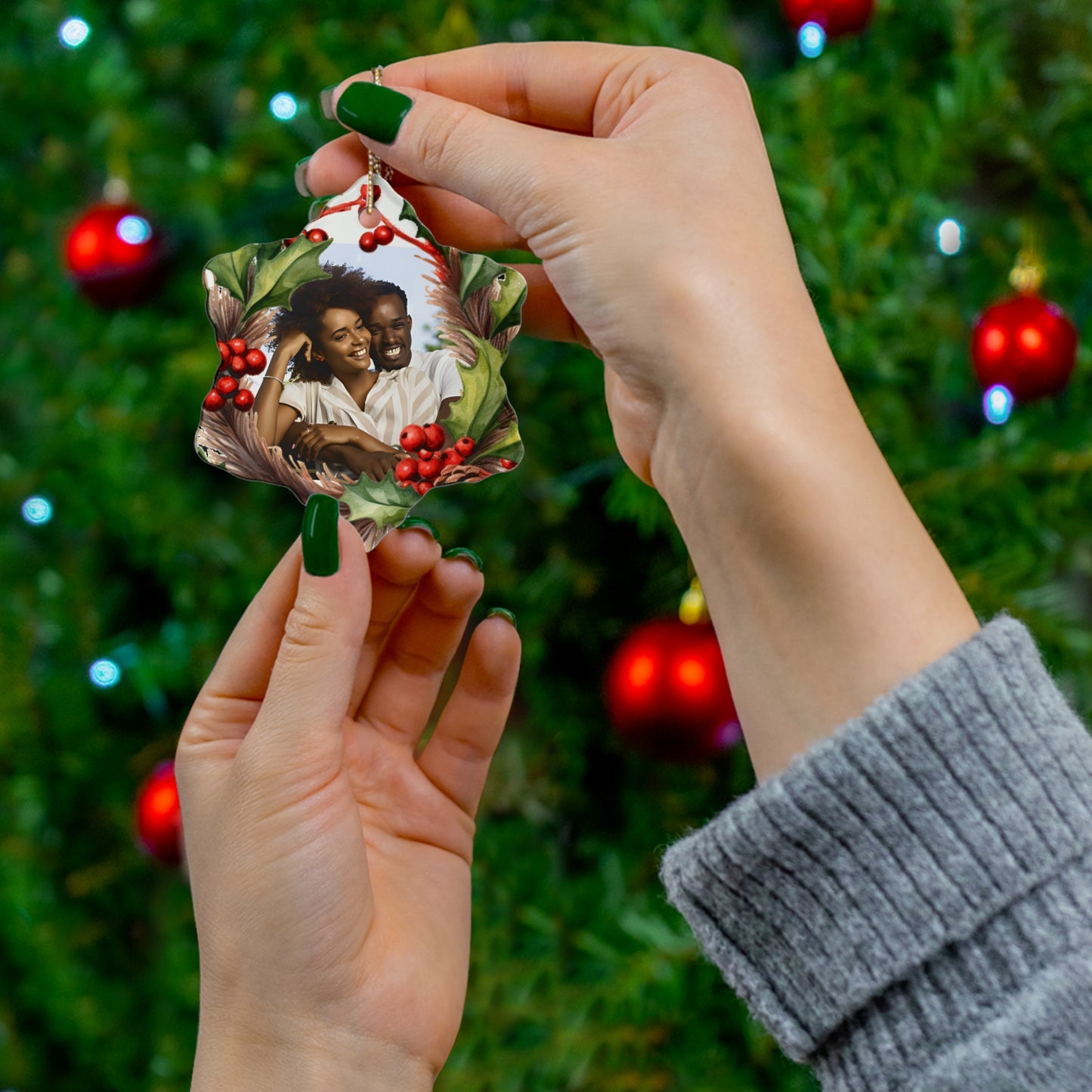 PERSONALIZED Ceramic Christmas Ornament