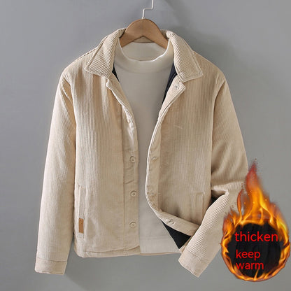 Men's Lapel Corduroy Loose Retro Corduroy Cotton Coat