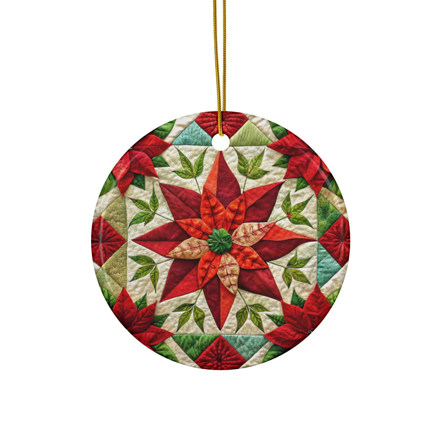 Decorative Ceramic 'Grandma's Quilt' Ornaments, Double-Sided (1pc, 3pcs, 5pcs, 10pcs)