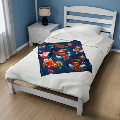 Christmas Velveteen Plush Blanket 'Sprites'