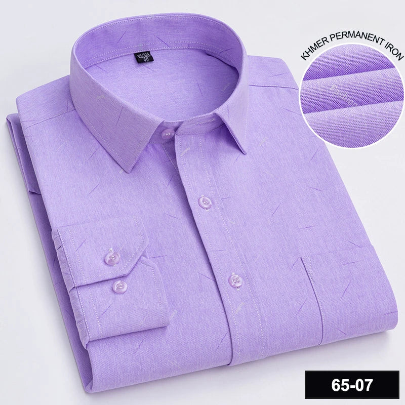 65%cotton plain shirts for men slim fit formal shirt designer clothing soft office long-sleeve tops New in shirt