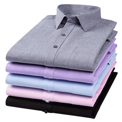 65%cotton plain shirts for men slim fit formal shirt designer clothing soft office long-sleeve tops New in shirt