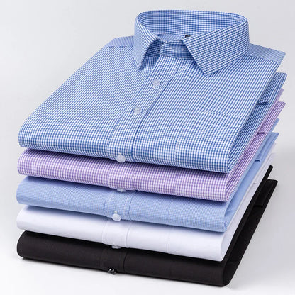 65%cotton plain shirts for men slim fit formal shirt designer clothing soft office long-sleeve tops New in shirt