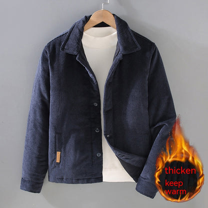 Men's Lapel Corduroy Loose Retro Corduroy Cotton Coat