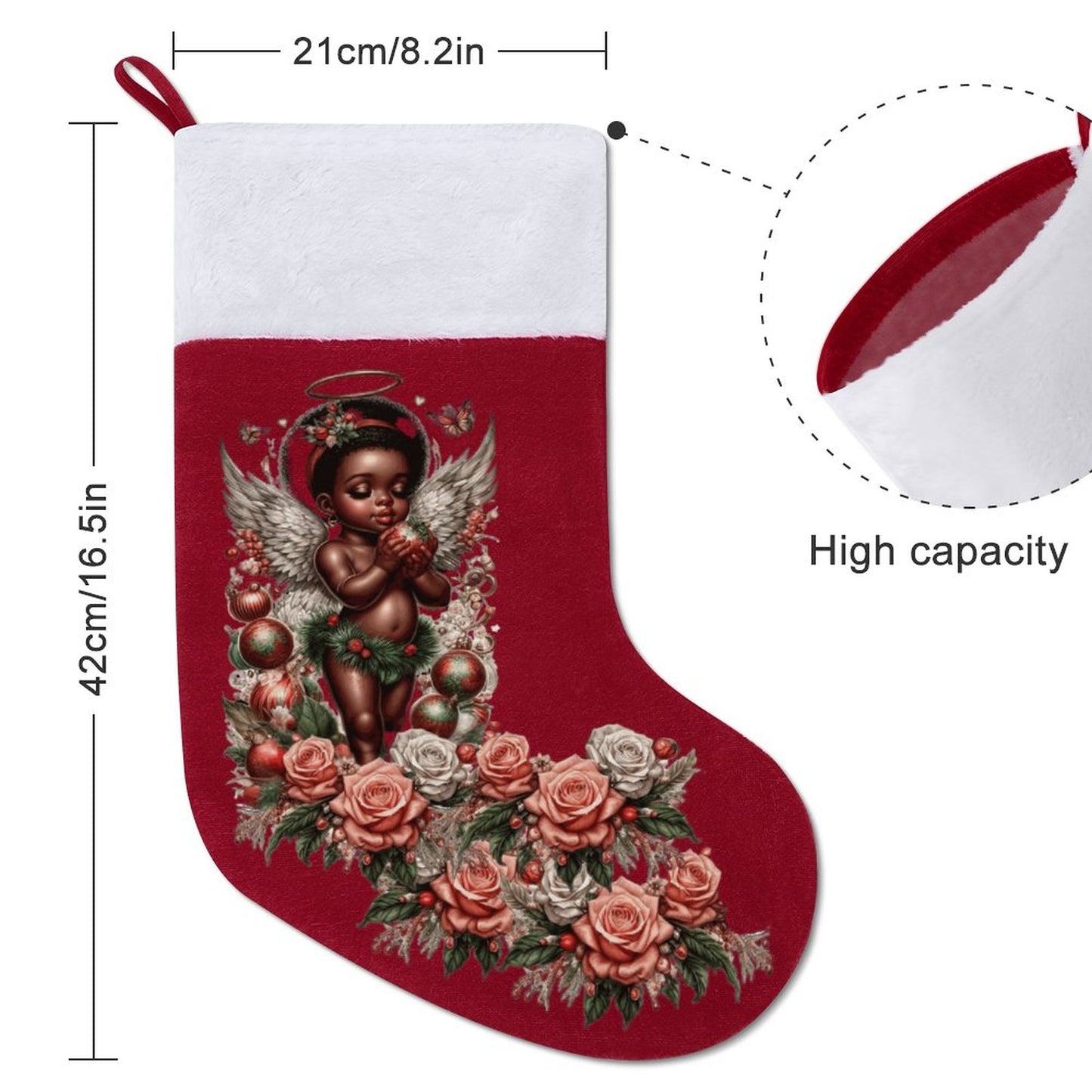 Angel Cherub Christmas Stocking