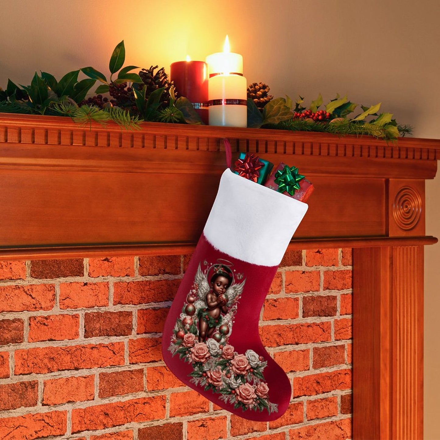 Angel Cherub Christmas Stocking